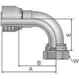 Female JIC 37°-SAE 45°-Swivel 90° Elbow-Short Drop-13W48-8-6 - Parker Store Nigeria